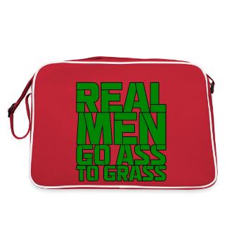 Real Men Go Ass To Grass - Retro Bag - red/white - Back