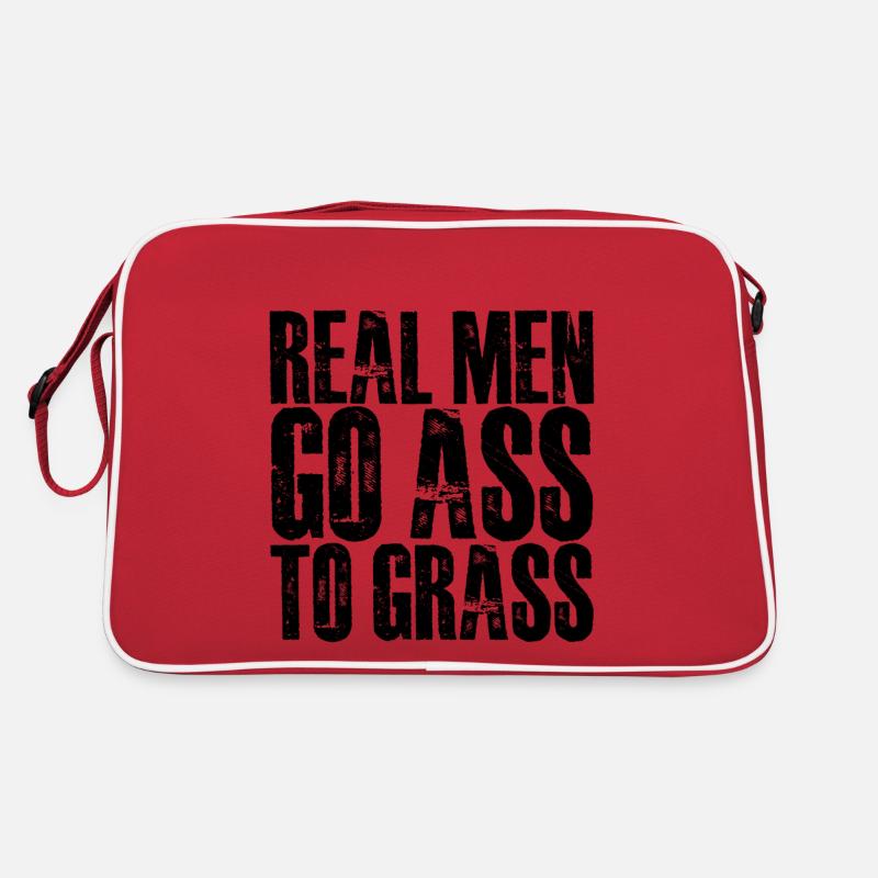 Real Men Go Ass To Grass 2 Retro Tasche
