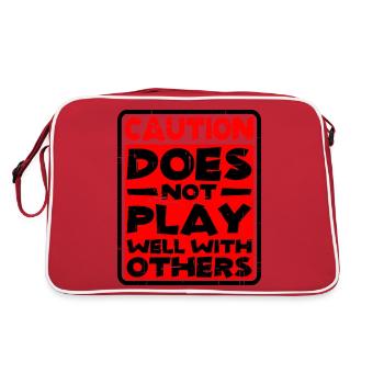 Caution, does not play well with others 30 - Retro Bag - red/white - Back