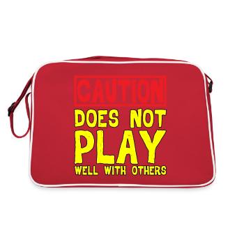 Caution, does not play well with others 32 - Retro Bag - red/white - Back