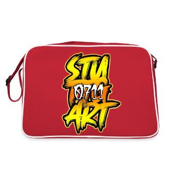 Stuttgart 0711 - Retro Tasche - Rot/Weiß - Hinten
