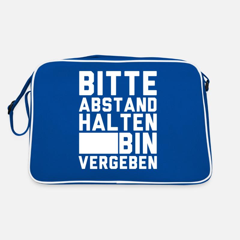 Bitte Abstand halten bin vergeben Retro Tasche