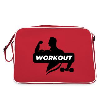 Bodybuilder Gym Zitate motivierende Zitate Workout - Retro Tasche - Rot/Weiß - Hinten