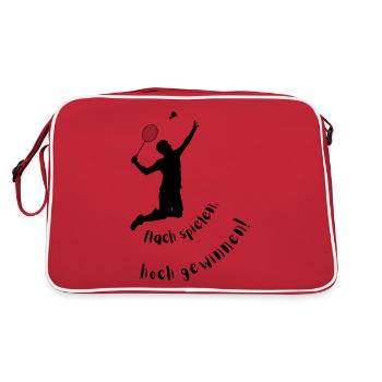 flach spielen, hoch gewinnen - Retro Tasche - Rot/Weiß - Hinten