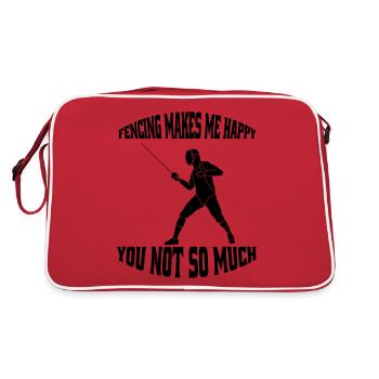 Fechten witziger Fechter Spruch Kampfsport lustige - Retro Tasche - Rot/Weiß - Hinten