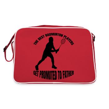 Badminton player dad badminton badminton father - Retro Bag - red/white - Back