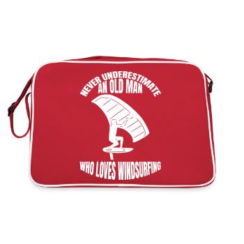 Cadeau véliplanchiste Kitesurfeur Planche à voile Surf - Sac Retro - rouge/blanc - Dos