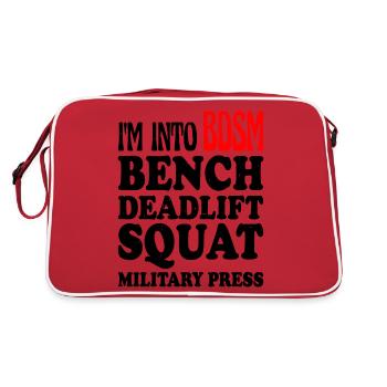 Im dans BDSM Banc Squat Soulevé de terre Presse militaire13 - Sac Retro - rouge/blanc - Dos
