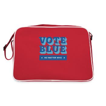 Votez bleu peu importe qui, vague bleue - Sac Retro - rouge/blanc - Dos