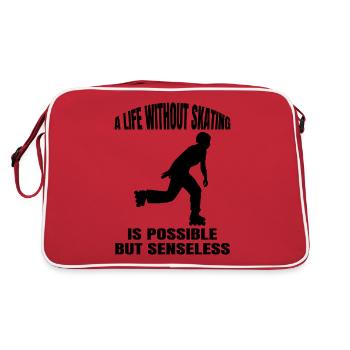 Roller Skating Cadeau Inliner Skater Inline Skating - Sac Retro - rouge/blanc - Dos