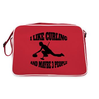 Curling Stone Cadeau Curl Curler Curling Stone - Sac Retro - rouge/blanc - Dos