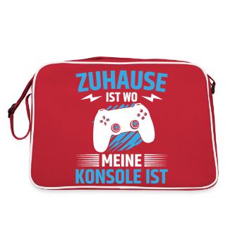 Zuhause Ist Wo Meine Konsole Ist - Retro Tasche - Rot/Weiß - Hinten