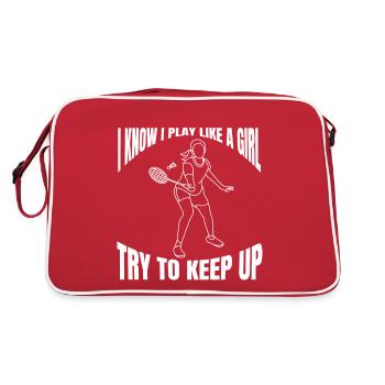 Badminton Badminton Filles Badminton Joueuse - Sac Retro - rouge/blanc - Dos