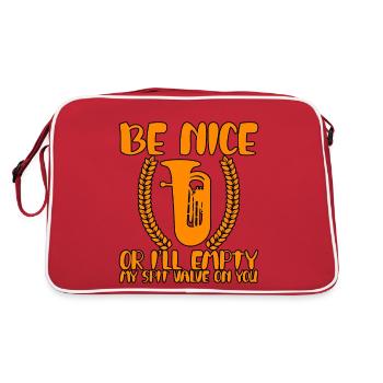 Sois gentil ou je vais vider ma valve de broche sur toi - Sac Retro - rouge/blanc - Dos