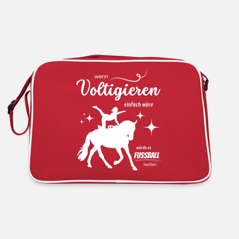 Wenn Voltigieren einfach wäre - Retro Tasche - Rot/Weiß