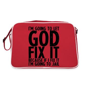 Because If I Fix It I'm Going To Jail - Retro Bag - red/white - Back