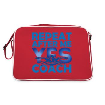 Schwimmtrainer | Geschenk Coach Schwimmen Das Beste - Retro Tasche - Rot/Weiß - Hinten