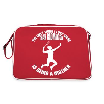 Badminton Mama Badminton Mother Badminton Game Mom - Retro Bag - red/white - Back