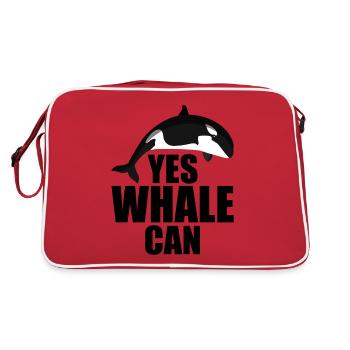 Whale Watcher Saying Whale Fans Humpback Whales - Retro Bag - red/white - Back