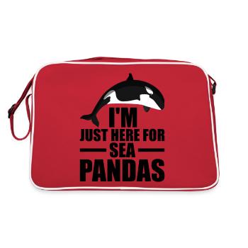 Whale Watcher Saying Whale Fans Humpback Whales - Retro Bag - red/white - Back