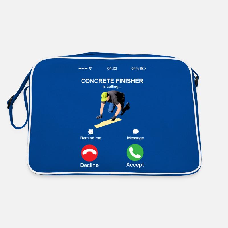 Concrete Finisher Is Calling Construction Worker Retro Bag