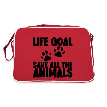 Objectif de vie, sauver tous les animaux - Sac Retro - rouge/blanc - Dos