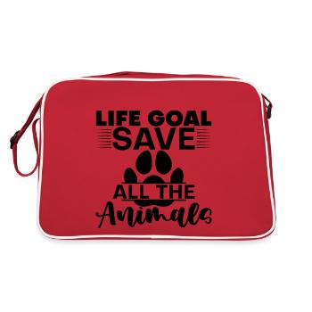 Objectif de vie, Sauver tous les animaux 4 - Sac Retro - rouge/blanc - Dos