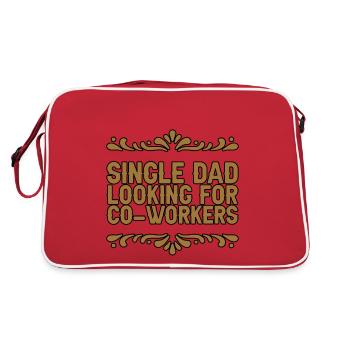 Single Dad Looking For Co-workers - Retro Bag - red/white - Back