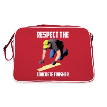 Respect The Concrete Finisher Cement Masonry Work - Retro Bag - red/white - Back
