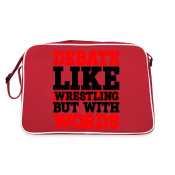 Debate, Like Wrestling But With Words - Retro Tasche - Rot/Weiß - Hinten