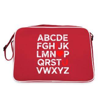 Je t’aime Alphabet - Sac Retro - rouge/blanc - Dos