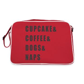 Cupcake Saying - Dogs - Retro Bag - red/white - Back