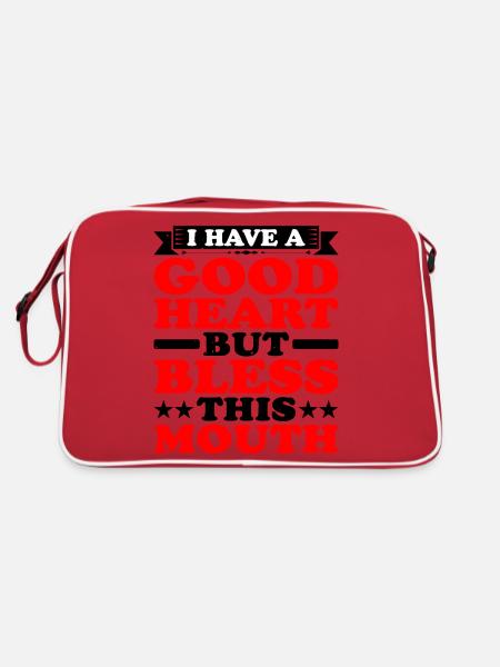 J’ai un bon cœur, mais bénis cette bouche - Sac Retro - rouge/blanc - Dos