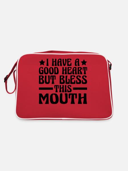 J’ai un bon cœur mais bénis cette bouche 3 - Sac Retro - rouge/blanc - Dos