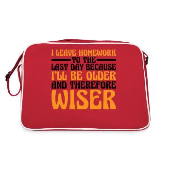 I Leave Homework To The Last Day 3 - Retro Bag - red/white - Back