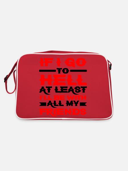 At Least I'll Be With All My Friends - Retro Bag - red/white - Back