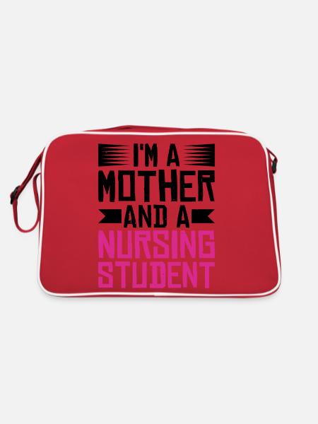 I'm A Mother And A Nursing Student - Retro Bag - red/white - Back