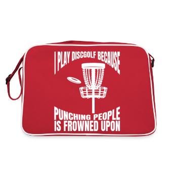 Disc Golf Drôle Dicton Discgolfer Disc Golfer - Sac Retro - rouge/blanc - Dos