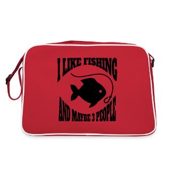 Fishing Fishing Fishing Fishing Fishing hooks - Retro Bag - red/white - Back
