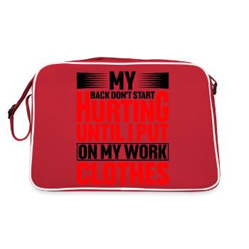 Mon dos ne commence pas à me faire mal avant le travail 2 - Sac Retro - rouge/blanc - Dos