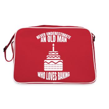 bakery baker pastry shop baking confectioner - Retro Bag - red/white - Back