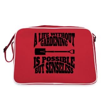 Gardener Gift Orchard Hobby Gardener Garden - Retro Bag - red/white - Back