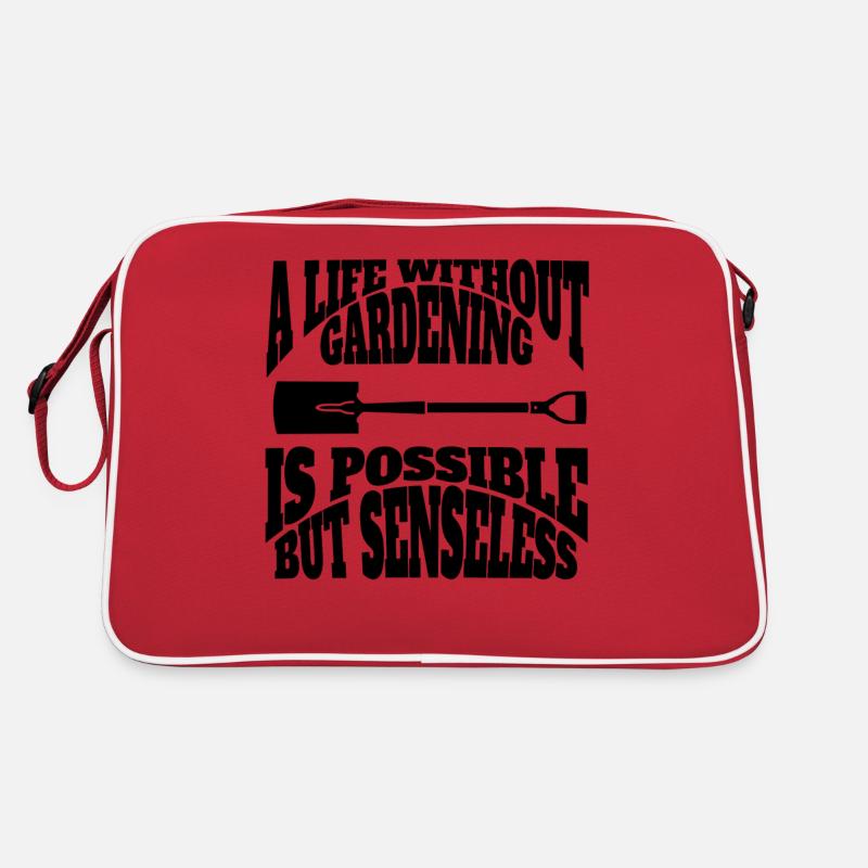 Gärtner Geschenk Obstgarten Hobbygärtner Garten - Retro Tasche - Rot/Weiß