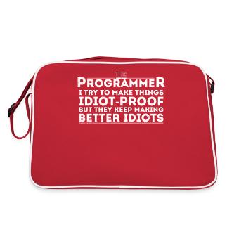 Lustiger Programmierer Humor Computer Coder Programmierung - Retro Tasche - Rot/Weiß - Hinten
