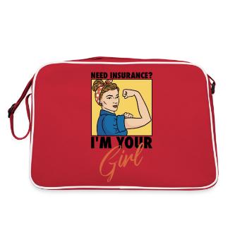 Versicherungsagent Gutachter Versicherungsmakler - Retro Tasche - Rot/Weiß - Hinten