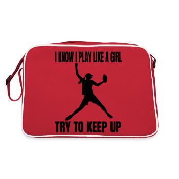 Baseball Joueur de baseball Baseballer Équipe de baseball - Sac Retro - rouge/blanc - Dos