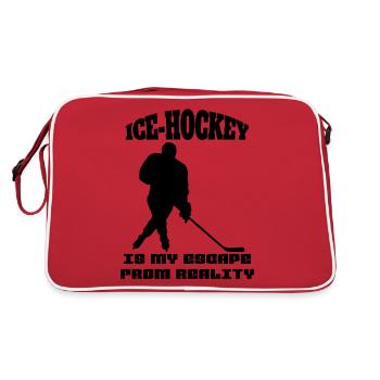 Joueurs de hockey sur glace Hockey sur glace Équipe de hockey Fan de hockey sur glace - Sac Retro - rouge/blanc - Dos