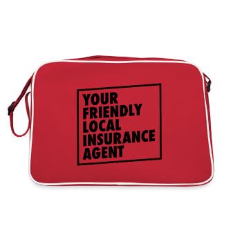Versicherungsagent Gutachter Versicherungsmakler - Retro Tasche - Rot/Weiß - Hinten