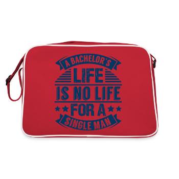 LA VIE D’UN CÉLIBATAIRE N’EST PAS UNE VIE POUR UN HOMME CÉLIBATAIRE - Sac Retro - rouge/blanc - Dos