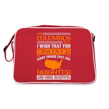 ON COLUMBUS DAY I WISH THAT YOU DISCOVER BRIGHTER - Retro Bag - red/white - Back
